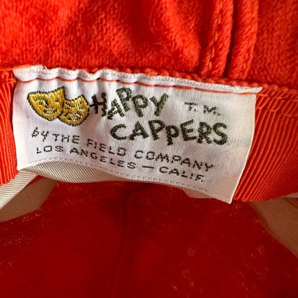 70's Bright Orange Wool Hat - Happy Cappers Los Angeles, Calif - Picture 12 of 12